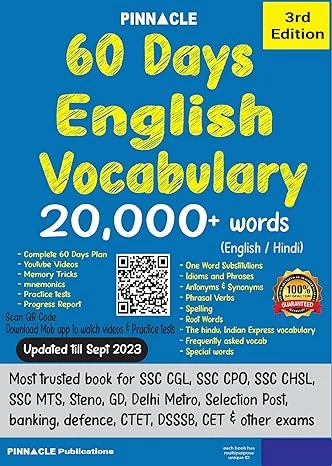 Pinnacle SSC 60 Days English Vocabulary 3rd Edition