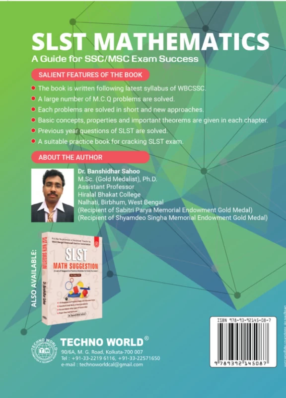 SLST Mathematics : Secondary ( IX-X ) & Higher Secondary ( XI-XII ) Levels Author : Dr. Banshidhar Sahoo