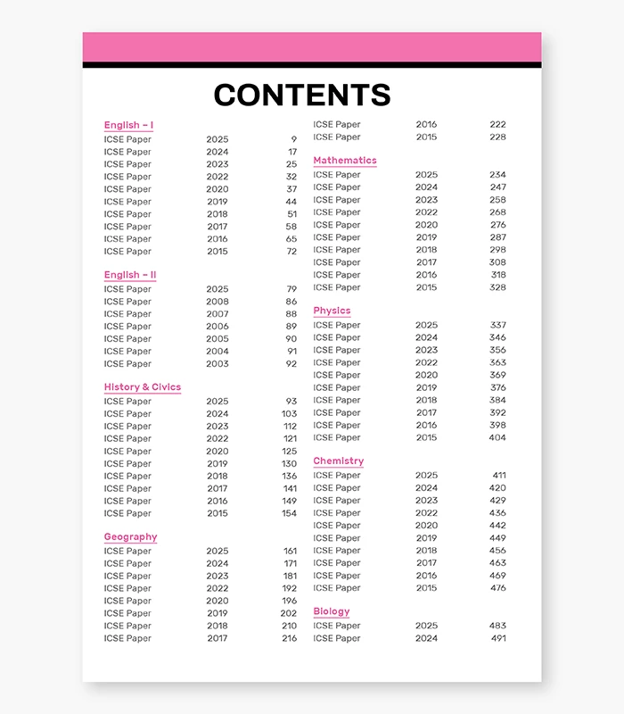 10 Years Solved Papers ICSE Class 10 for 2026 Exam || Hindi Paper Included