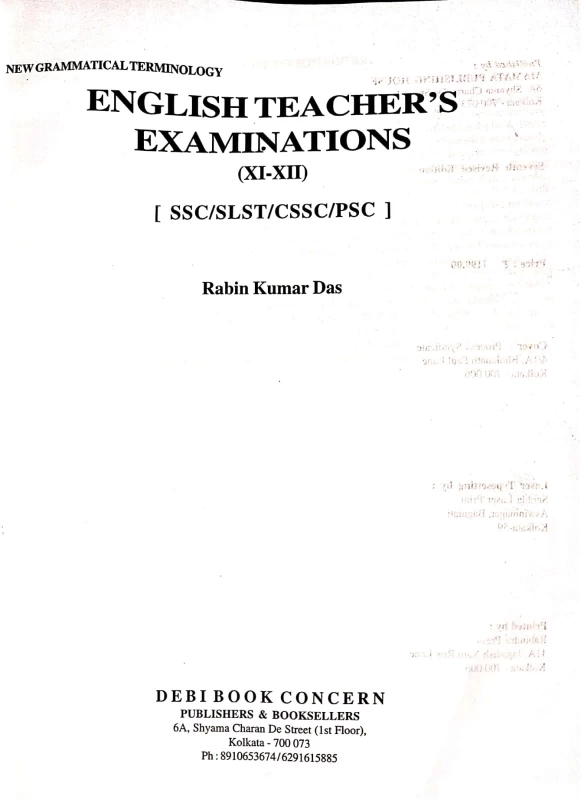 English Teachers Examination by Rabin Kumar Das XI-XII