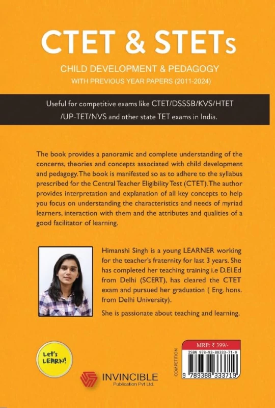 CTET & STETs Child Development & Pedagogy – Previous Years’ Solved Papers with Detailed Explanations