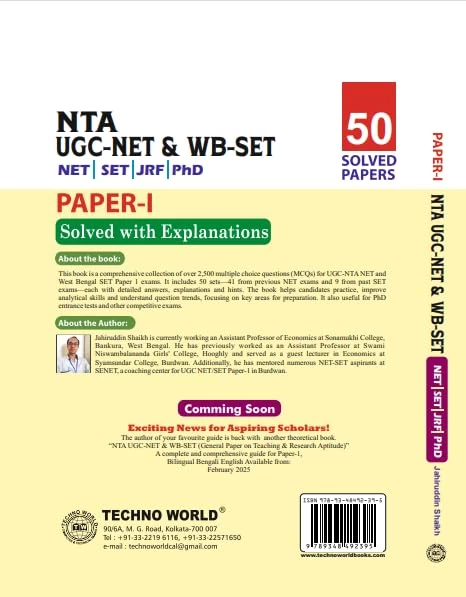 NTA UGC NET & WB-SET Paper 1 Guide – Complete Preparation by Techno World
