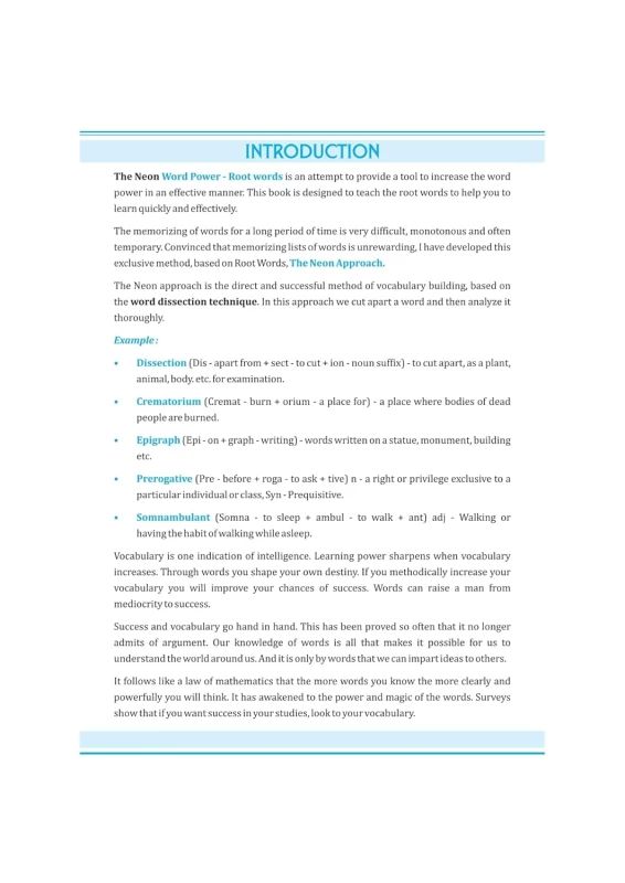 Word Power Root Words by Manisha Bansal | Neon Classes | Comprehensive Vocabulary Guide for Competitive Exams