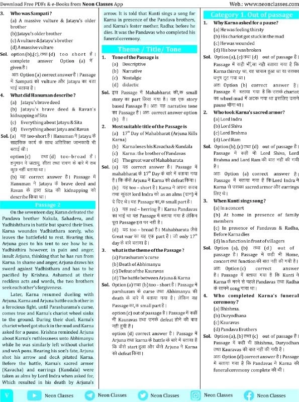 Reading Comprehension Vol-I | How to Master Passage by Neon Classes – Complete Guide for SSC, Banking & Other Competitive Exams