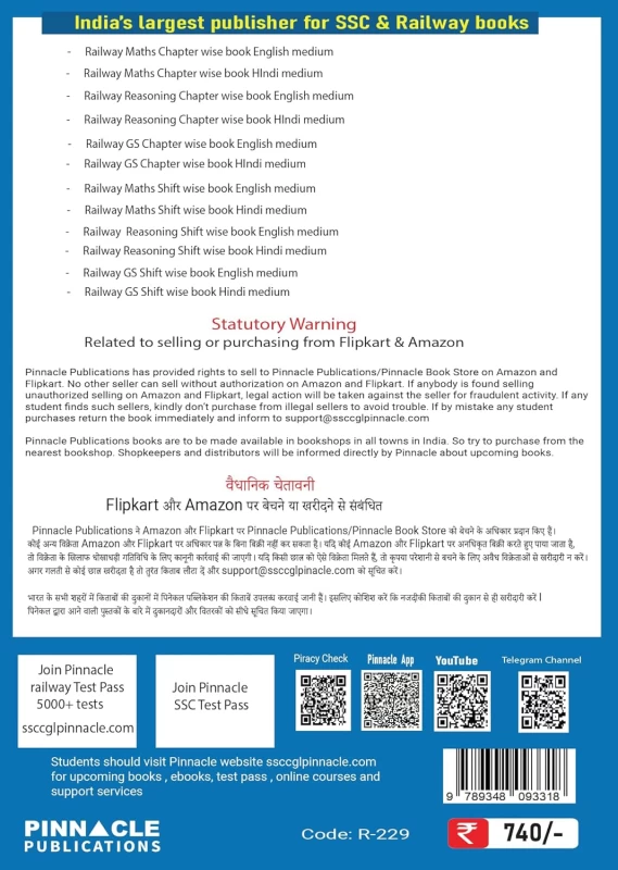 Pinnacle Railway General Studies – Chapter-wise Solved Papers