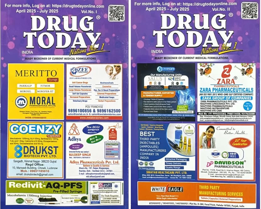 Drug Today (Vol I & Vol II) – Latest Edition – Drug Today India