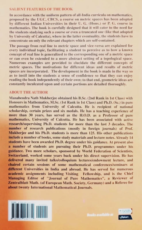 Elements Of Metric Spaces By Manabendra Nath Mukherjee - 5th Edition - Academic Publishers