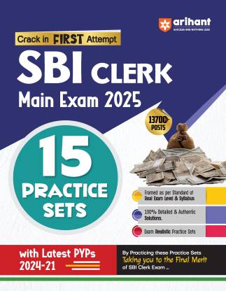 Arihant 15 Practice Sets for SBI Clerk Main Exam 2025